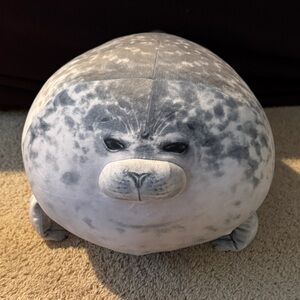 Gray Seal Plush Pillow